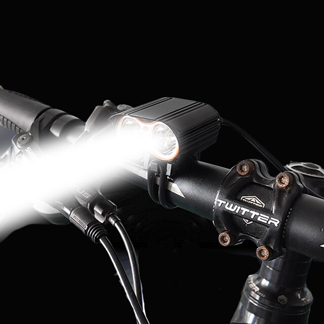  LED Eclairage de Velo LED Vélo Cyclisme Imperméable Modes multiples Batterie rechargeable 1600 lm Batteries rechargeables Blanc Camping / Randonnée / Spéléologie Cyclisme / Alliage d'Aluminium