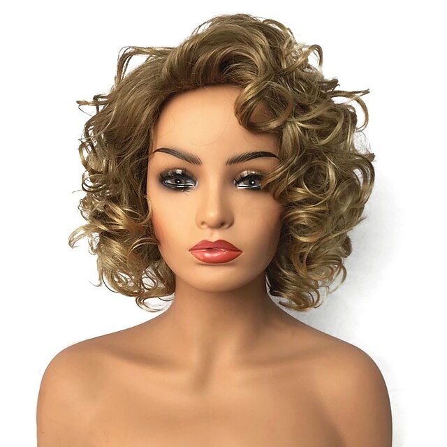  Peruki syntetyczne Curly Curly Peruka Blond Długość średnia Blond Włosie synetyczne Damskie Balejaż / refleksy Blond StrongBeauty