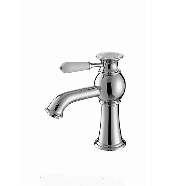  Bathroom Sink Faucet - Rotatable Chrome Centerset One Hole / Single Handle One HoleBath Taps / Brass
