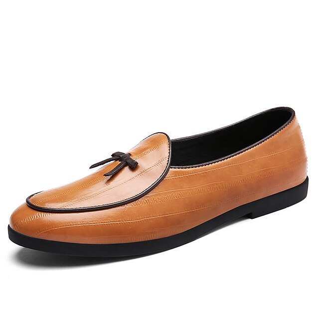  Homens Sapatos Confortáveis Pele Napa / Pele Primavera / Outono Formais Mocassins e Slip-Ons Caminhada Preto / Amarelo / Café / Sapatos de Condução