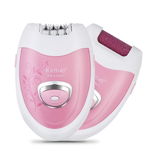  Kemei 2 In 1 Mini Elelctric Epilator & Foot File Professional Personal Care Tools Body Hair & Callus Remover Portable Women Shaver