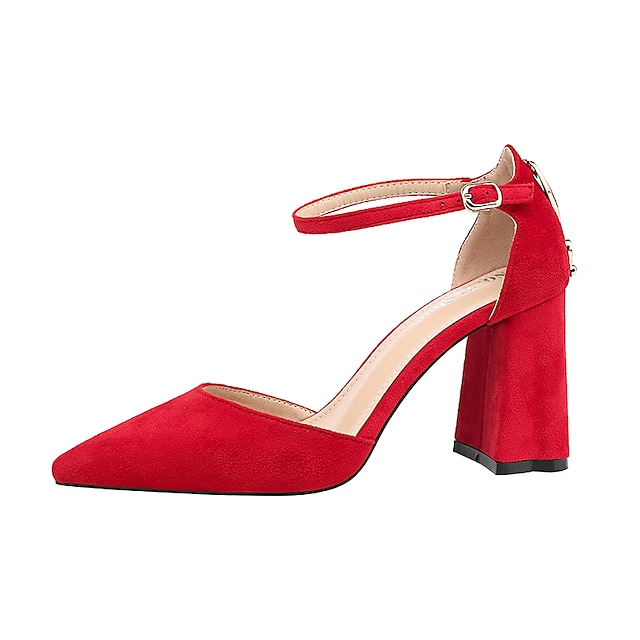 Mujer Zapatos Ante Primavera / Confort Tacones Tacón Cuadrado Punta cerrada Gris Rojo / Verde claro 6629823 – $34.99