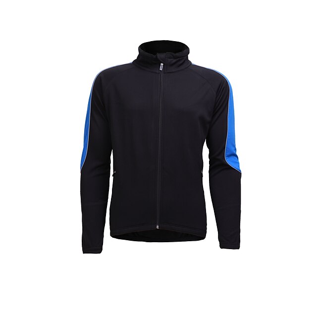  Jaggad Homme Manches Longues Maillot Velo Cyclisme Hiver Bleu Cyclisme Maillot VTT Vélo tout terrain Vélo Route Respirable Des sports Vêtement Tenue / Elastique