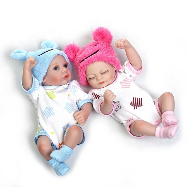  NPKCOLLECTION 10 inch NPK DOLL Reborn Dolls Tyttö Nukke Tyttövauvat Vastasyntynyt elävä Cute Käsintehty Lapsiturvallinen Koko kehon silikoni vaatteilla ja asusteilla tyttöjen syntymäpäivä- ja