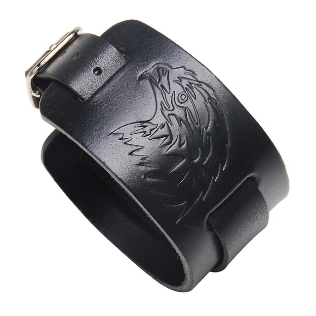  Bracelets en cuir Homme Cuir Animal Rock Bracelet Bijoux Noir Marron pour Plein Air Soirée