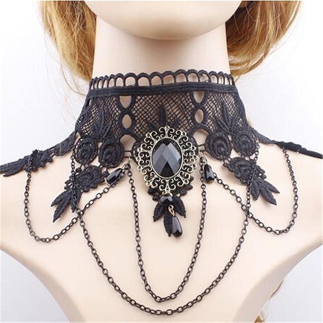 Choker Necklaces Set Gothic Tattoo Black Lace Leather Velvet Neck Jewellery  Women Collar Femme Charm Gifts New|Choker Necklaces| AliExpress | Black Choker  Necklace Set, Gothic Tattoo Lace Necklace For Women/girls Black |