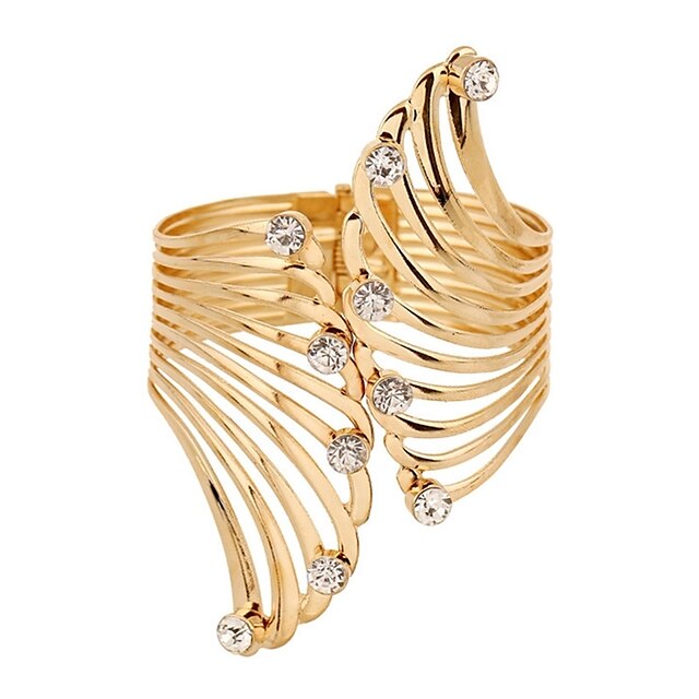  Women's Synthetic Diamond Bracelet Bangles Ladies Fashion Classic Alloy Bracelet Jewelry Gold For Daily Ceremony