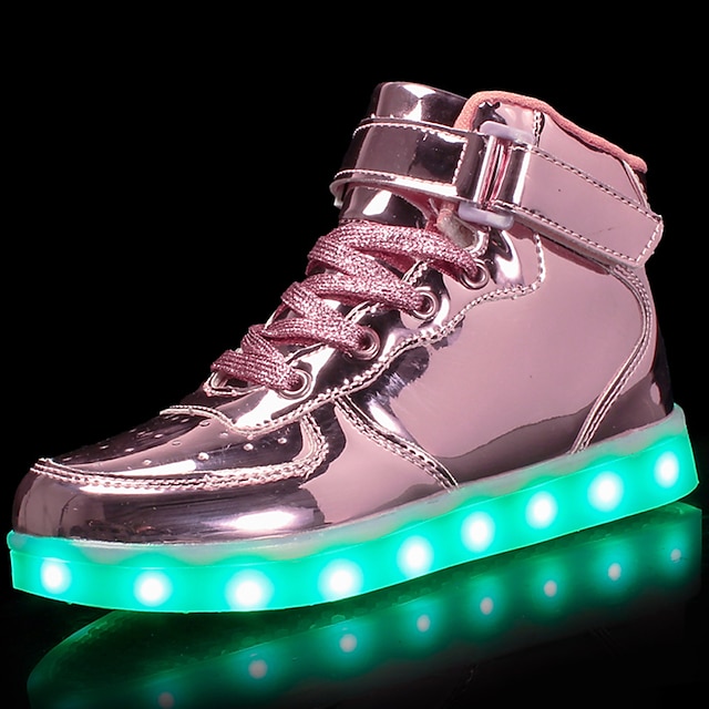  Pojkar / Flickor LED / Komfort / Lysande skor PU Sneakers Småbarn (9m-4ys) / Lilla barn (4-7år) / Stora barn (7 år +) Snörning / Krok och ögla / LED Svart / Guld / Silver Höst