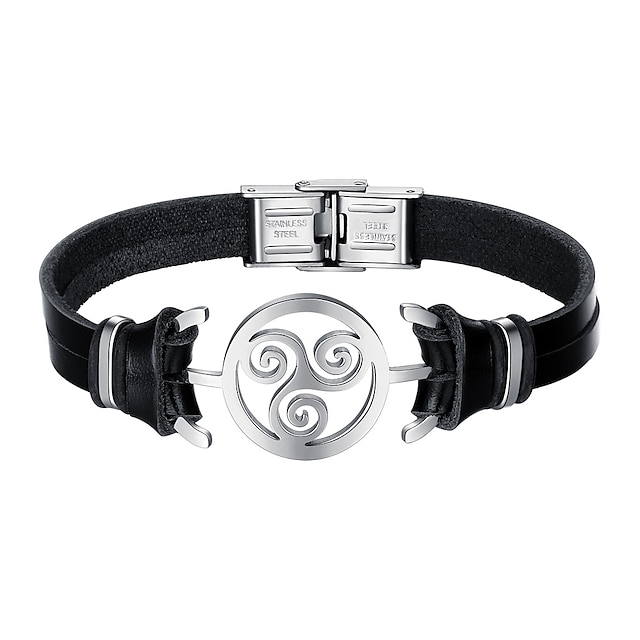  Bracelet Homme Cuir Bracelet Bijoux Noir Irrégulier pour Quotidien Rendez-vous