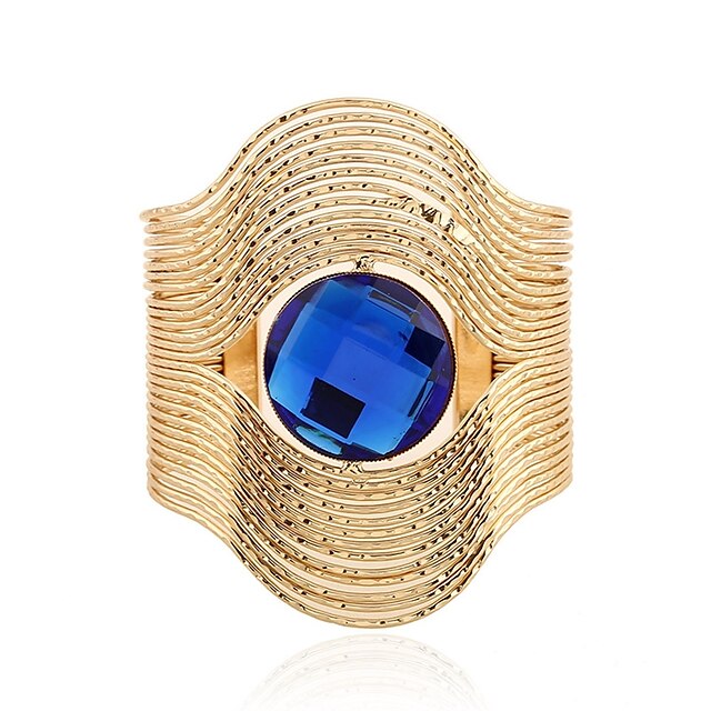  Pentru femei Safir citrin Sapphire sintetic Brățări Bantă Solitaire femei Vintage Modă Supradimensionat stil vestic Teak Bijuterii brățară Auriu / Argintiu Pentru Ceremonie Serată