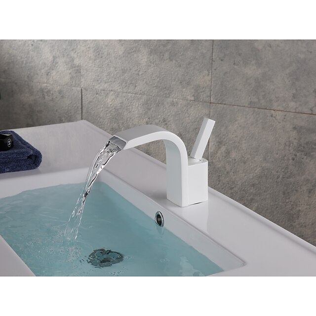  Bateria do umywalki łazienkowej - Wodospad Malowane wykończenia Montowanie na krawędzi Jeden uchwyt Jeden otwórBath Taps