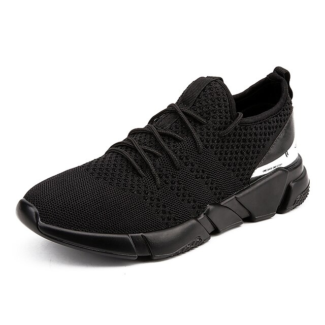  Men's Comfort Shoes Knit Spring / Fall Athletic Shoes Walking Shoes Black / Gray / Black And White
