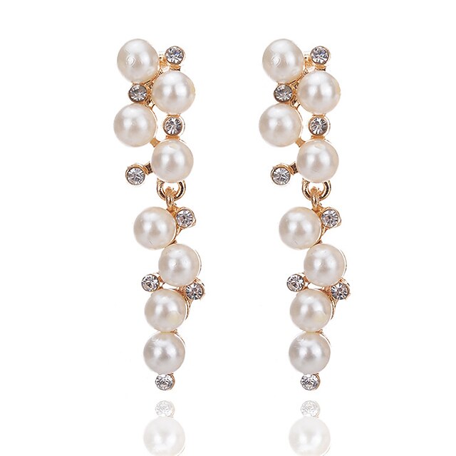  Women's Drop Earrings Ladies Elegant Fashion Imitation Pearl Imitation Diamond Earrings Jewelry White For Engagement Going out