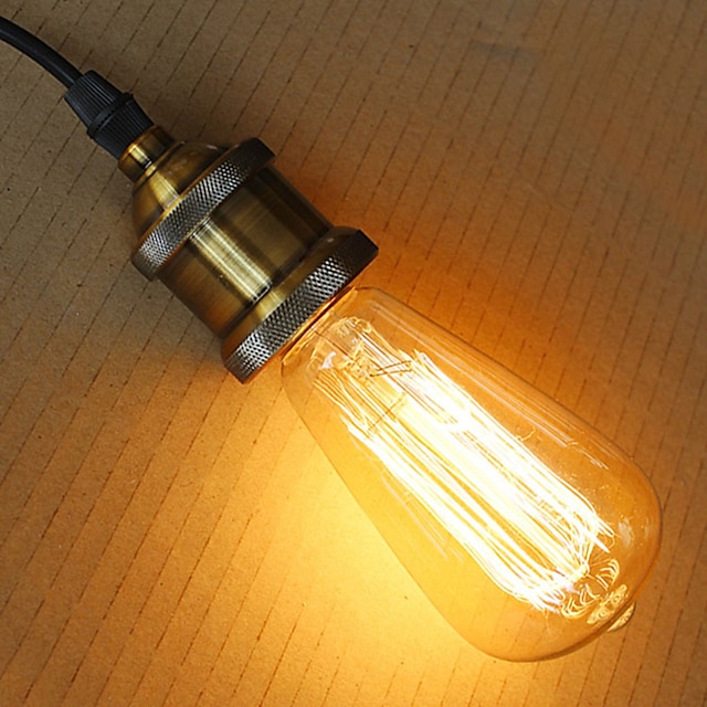  6pcs 40W Edison Vintage Incandescent Light Bulb Dimmable E26 E27 ST64 Candelabra Filament Amber Warm White for Lighting Fixture 220V 110V