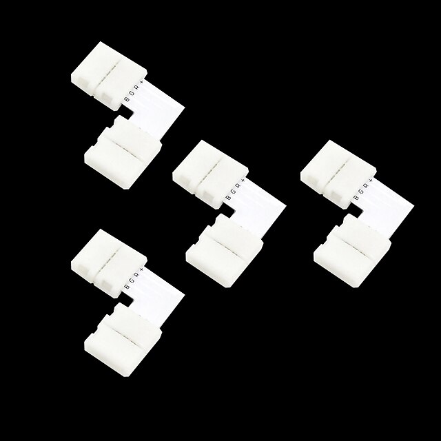  z®zdm 4pcs connecteur sans soudure à 4 broches pour lampes à bande à leds de 10 mm à 5050 rgb