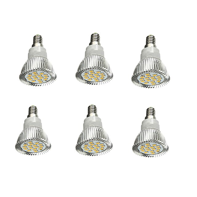  6pcs 5 W LED Spotlight 380-420 lm E14 16 LED Beads SMD 5630 Decorative Warm White 85-265 V
