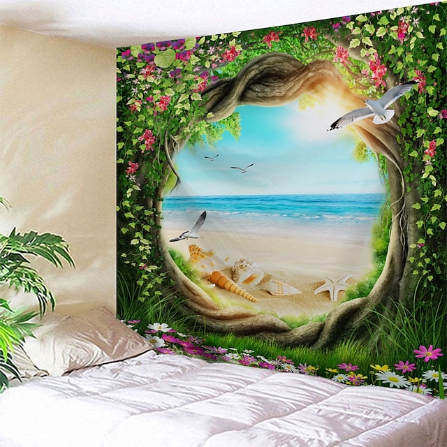 Home & Garden Home Decor | Window Landscape Wall Tapestry Art Decor Blanket Curtain Picnic Tablecloth Hanging Home Bedroom Livin