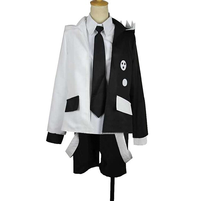  مستوحاة من Danganronpa Monokuma أنيمي أزياء Cosplay ياباني الدعاوى تأثيري آخر كم طويل معطف قميص شورت من أجل للجنسين / ربطة عنق / ربطة عنق