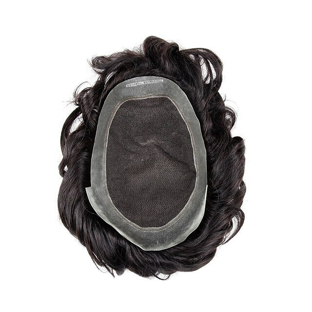  Men's Human Hair Toupees 100% Hand Tied Best Quality / Hot Sale / Kanekalon Hair