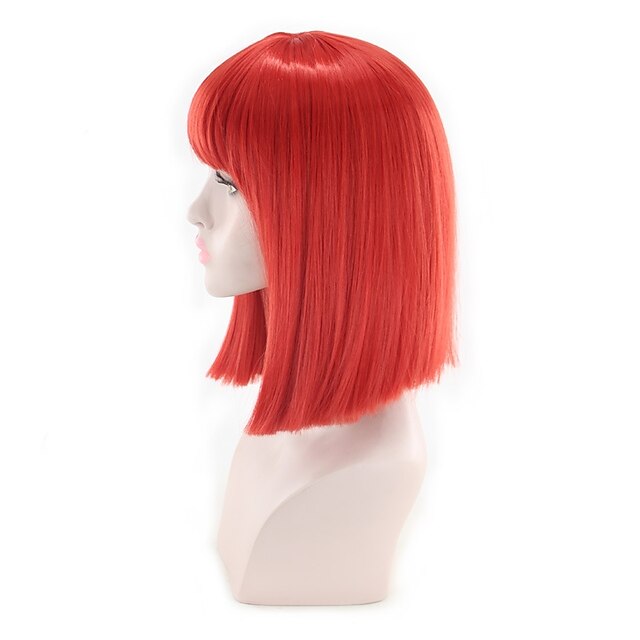 Beauty & Hair Wigs & Hair Pieces | Synthetic Wig Straight Kardashian Bob Wig Short Pink Red Synthetic Hair Womens Synthetic New 