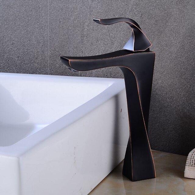  Håndvasken vandhane - Udbredt Olie-gnedet Bronze Centersat Enkelt håndtag Et HulBath Taps