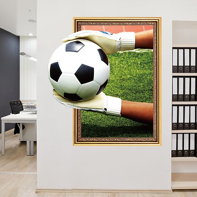  Ozdobné samolepky na zeď - Samolepky na stěnu Fotbal / 3D Obývací pokoj / Ložnice / Koupelna / Snímatelné / Nastavitelná poloha