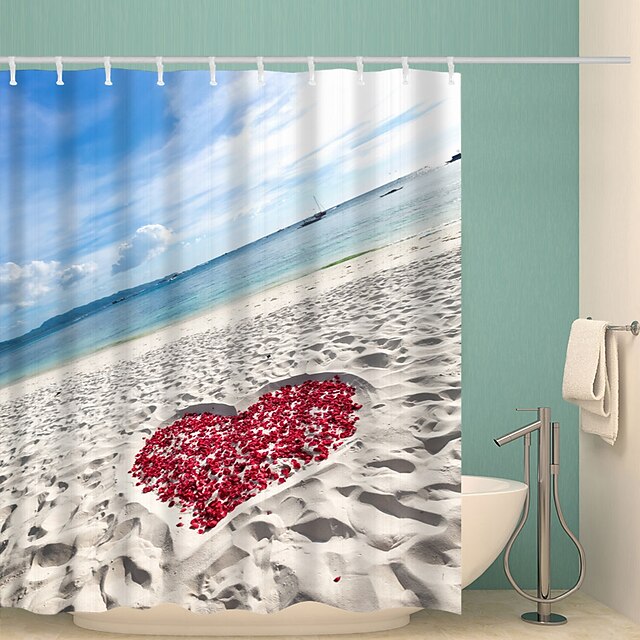  浴室 シャワーカーテン＆フック コンテンポラリー ポリエステル 防水
