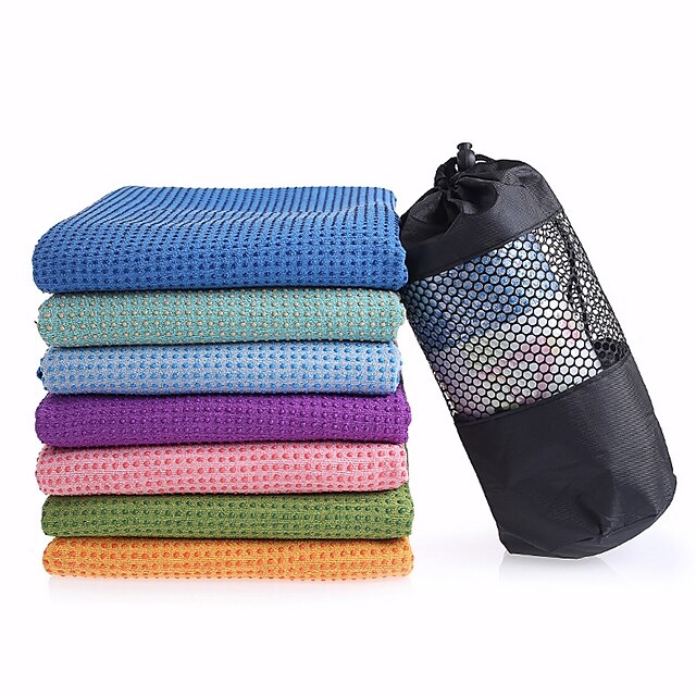  Yoga Towel Odor Free Eco-friendly Non Slip Non Toxic Quick Dry Super Soft Sweat Absorbent Microfibre for Yoga Pilates Bikram 27.0*22.0*10.0 cm Violet Blue Orange
