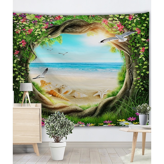 Home & Garden Home Decor | Window Landscape Wall Tapestry Art Decor Blanket Curtain Picnic Tablecloth Hanging Home Bedroom Livin