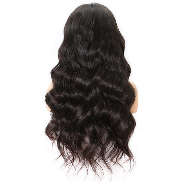  Virgin Human Hair  Lace Front Wig Free Part Kardashian Brazilian Hair Natural Wave Black Brown Wig 130% 150% 180% Density with Baby Hair Natural Hairline Pre-Plucked Bleached Knots For Women's