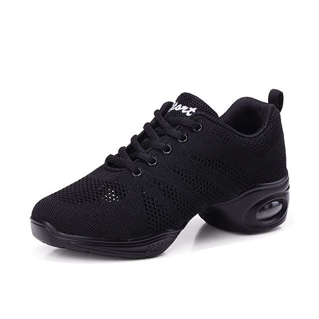  Women's Dance Shoes Dance Sneakers Sneaker Flat Heel Customizable White / Black / Red / Performance / Practice / EU40
