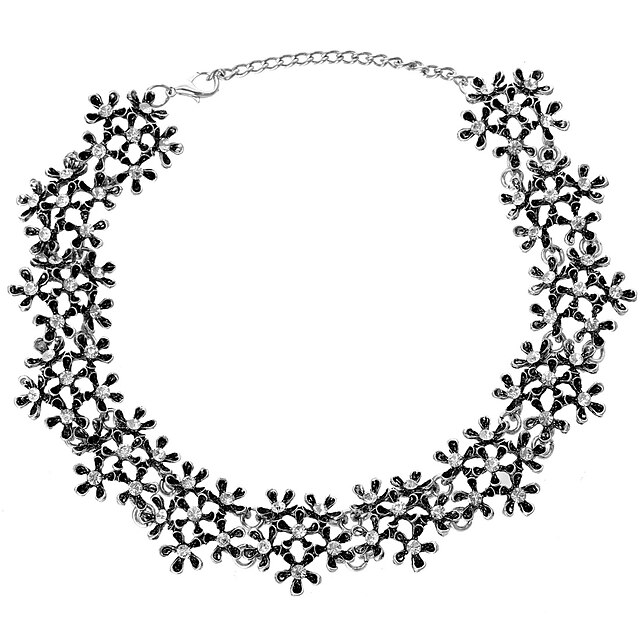  Coliere Choker Floare Έθνικ Elegant Aliaj Auriu Argintiu 35 cm Coliere Bijuterii Pentru Nuntă Serată