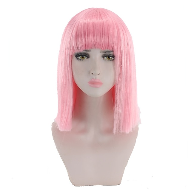 Beauty & Hair Wigs & Hair Pieces | Synthetic Wig Straight Kardashian Bob Wig Short Pink Red Synthetic Hair Womens Synthetic New 