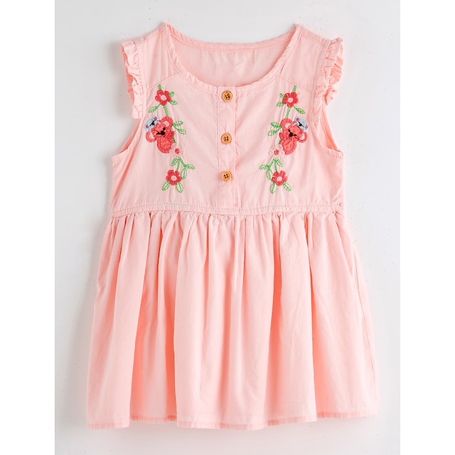  Girls' Sleeveless Jacquard 3D Printed Graphic Dresses Basic Dress Summer Toddler Daily Regular Fit