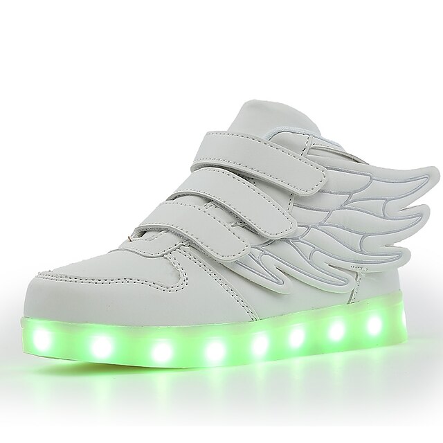  Girls' Comfort / LED Shoes Leatherette Sneakers Little Kids(4-7ys) / Big Kids(7years +) Walking Shoes Magic Tape / LED White / Red / Pink Spring / TPR (Thermoplastic Rubber)