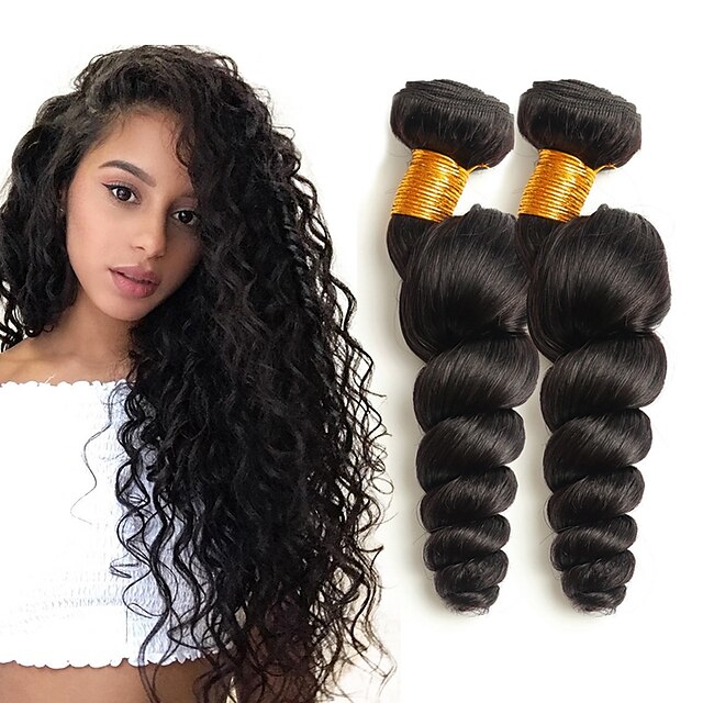  3 pakker Peruviansk hår Bølget Ekte hår Hairextensions med menneskehår Naturlig Farge Hårvever med menneskehår Ekstensjon Hot Salg Hairextensions med menneskehår / 8A