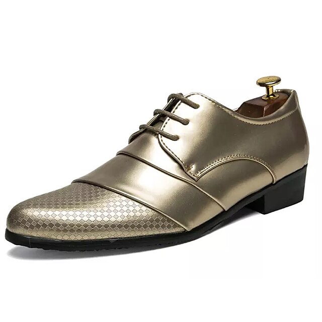  Men's Dress Shoes PU Spring / Fall Oxfords Gold / White / Black