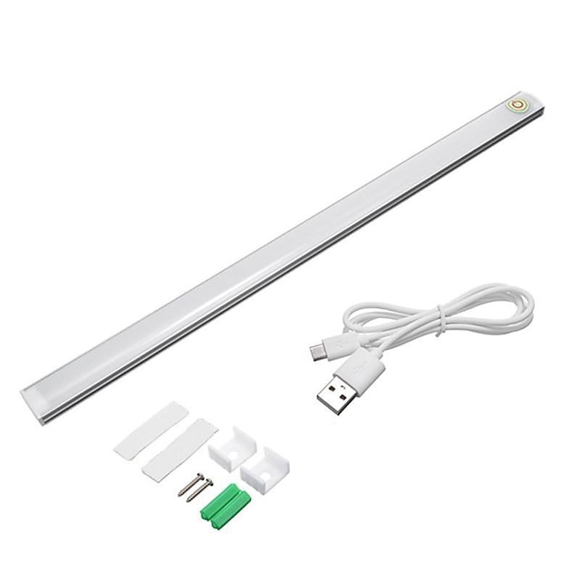  1set 6W 21 LEDs Dimmable Easy Install Touch Sensor USB Plug LED Cabinet Lights Under Cabinet Lighting Warm White Cold White Cabinet Hallway Stairwell Kitchen