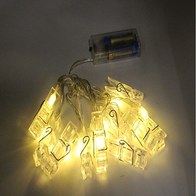  1.5m Fili luminosi 10 LED LED Dip Bianco caldo / Colori primari Decorativo Batterie AA alimentate 1pc
