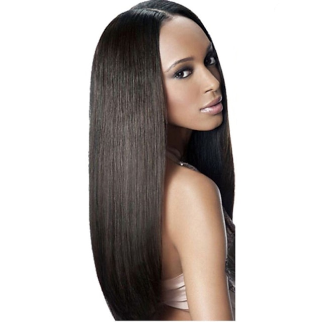  3 csomag Hajszövés Brazil haj Egyenes Human Hair Extensions Szűz haj 300 g Az emberi haj sző Fekete Puha Fekete Teljes fejkészlet / 10A