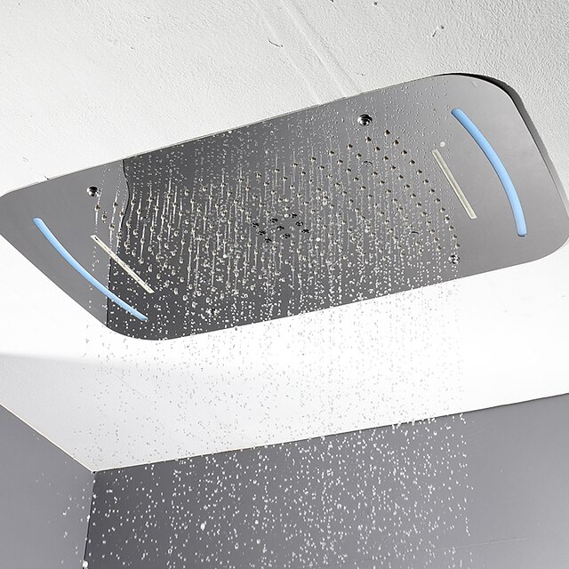  710x430 łazienka głowica prysznicowa / sus304 / 3 funkcja opadów wodospad kurtyna / zmiana koloru przez panel dotykowy