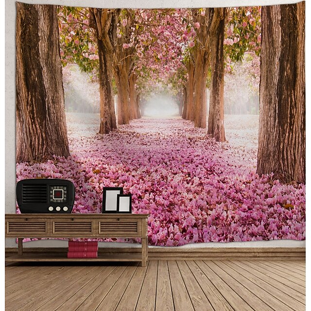  vägg tapet konst dekor filt gardin picknick duk hängande hem sovrum vardagsrum sovsal dekoration liggande gardin blomning blomma träd