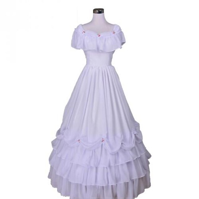  Maria Antonietta sukienka na wakacje Sukienka na studniówkę Japoński Kostiumy Cosplay Biały