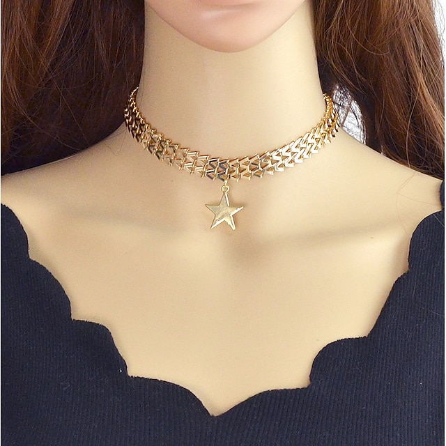  Choker Necklace Star Ladies Simple Alloy Gold Silver 42.5 cm Necklace Jewelry For Party / Evening School