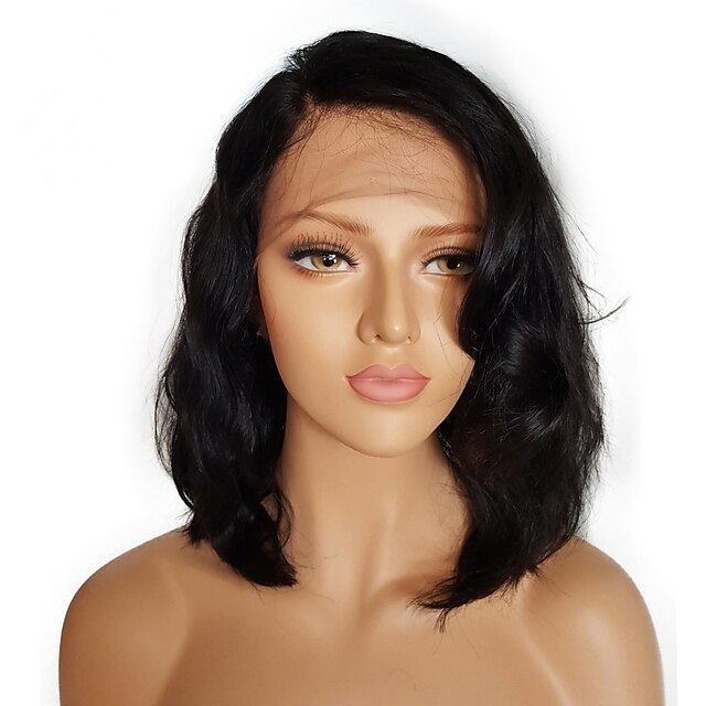 Beauty & Hair Wigs & Hair Pieces | Remy Human Hair 13x4 Lace Front Wig Bob Short Bob Side Part Brazilian Hair Wavy Natural Wig 1