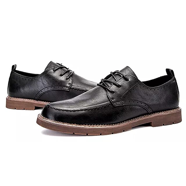  Hombre Zapatos Confort PU Primavera / Otoño Oxfords Marrón / Negro