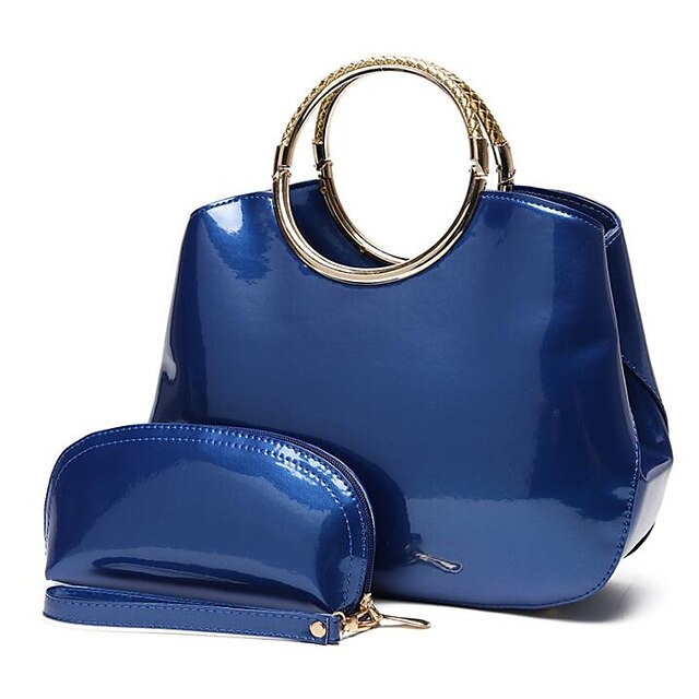  Women's Bags PU(Polyurethane) Bag Set 2 Pieces Purse Set Buttons Blue / Black / Red / Bag Sets