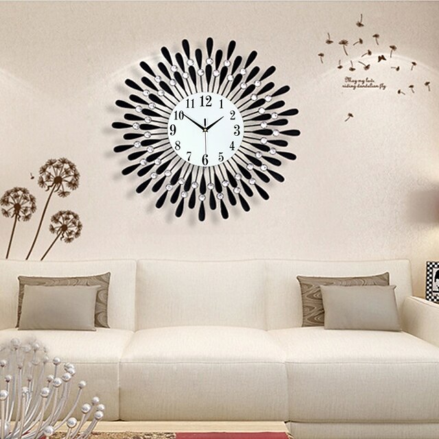  Creative Modern Black Analog Water-Drop Pattern Iron Wall Clock