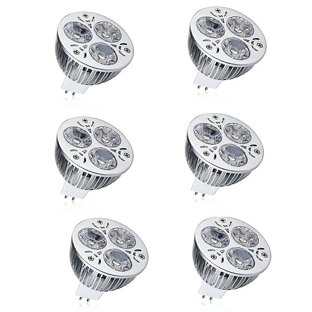  6kpl 7 W LED-kohdevalaisimet 600 lm MR16 3 LED-helmet Teho-LED Koristeltu Lämmin valkoinen Kylmä valkoinen / RoHs / CE