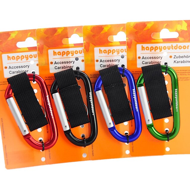  8mm Carabiner With Strap/Keyring Quick Release Keychain Buckle Hanging (Random Color)
